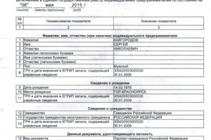 Выписка из реестра 1 страница