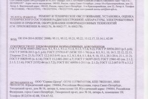 СЕРТИФИКАТ 110121-100124 ООО Сервис-Центр