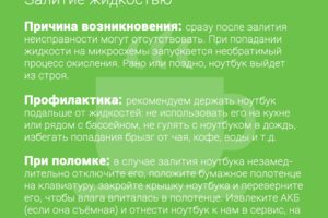 Залитие ноутбука жидкостью